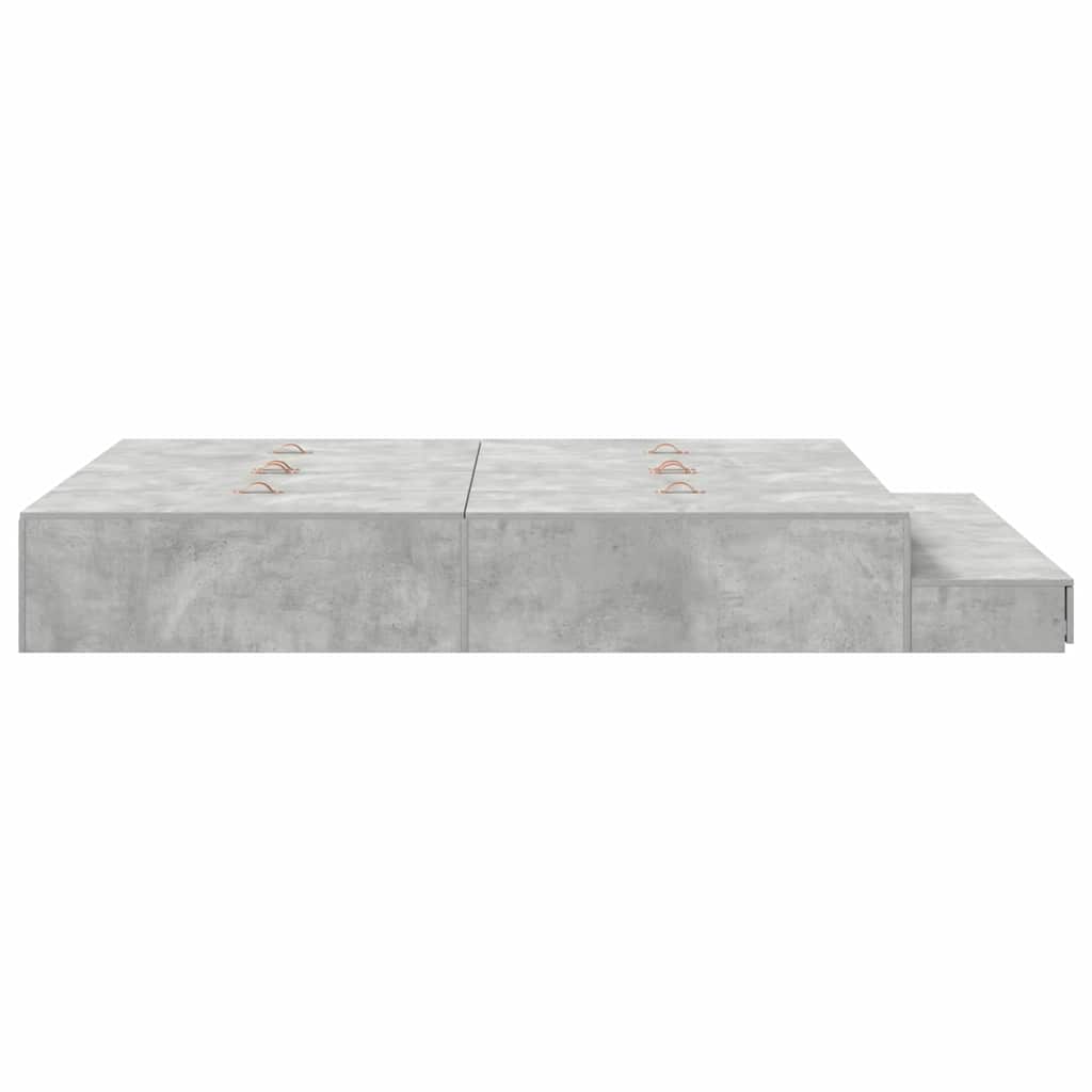 Storage Bed Frame with Door Concrete Grey 226.5 x 135 x 31.5 cm
