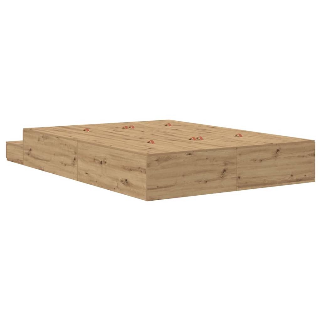 Storage Bed Frame with Drawer Artisan oak 226.5 x 135 x 31.5 cm