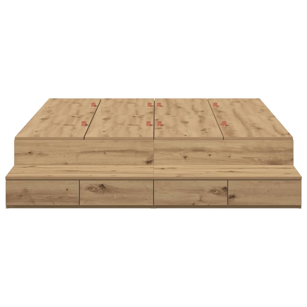 Storage Bed Frame with Drawer Artisan oak 226.5 x 135 x 31.5 cm