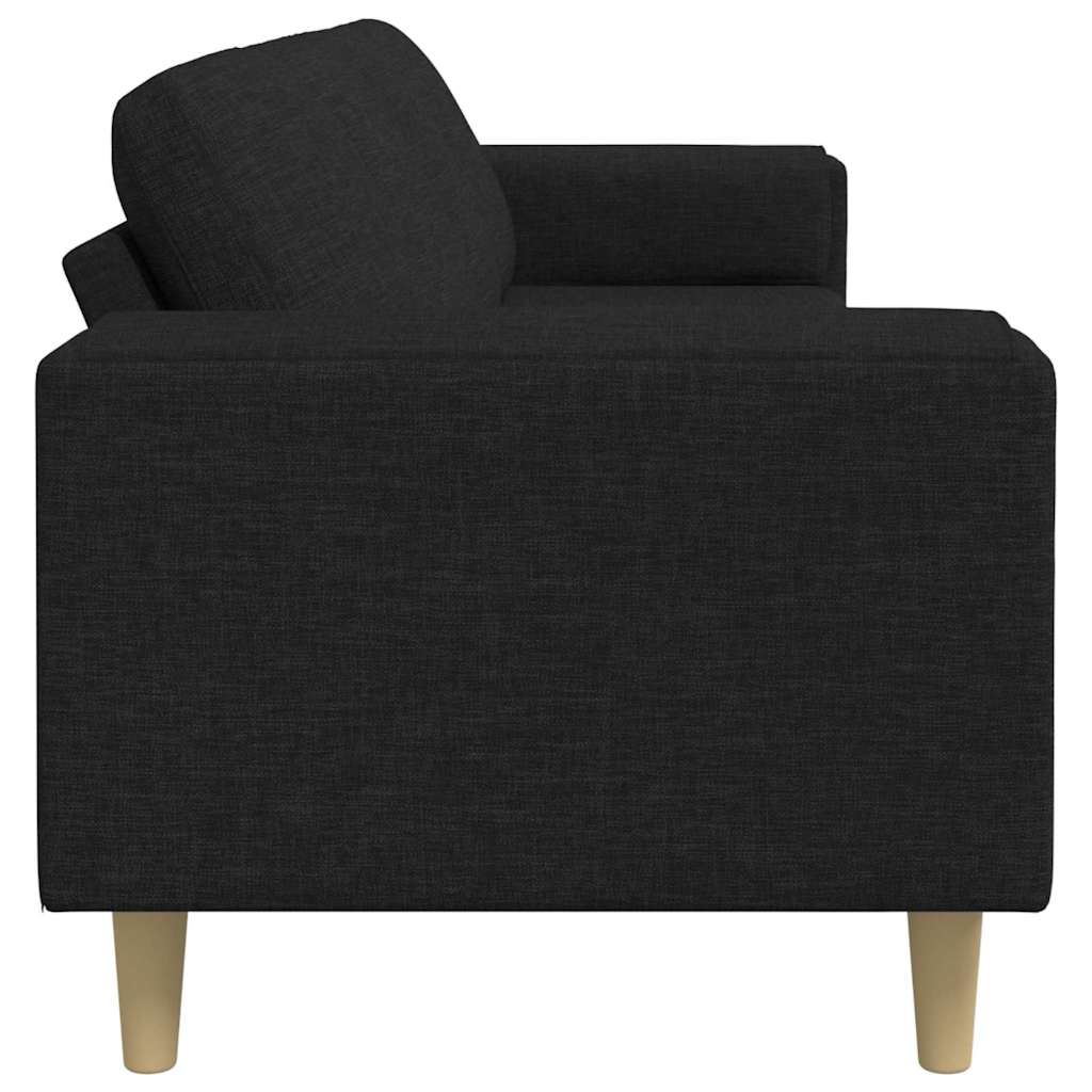 Sofa Set Black Fabric