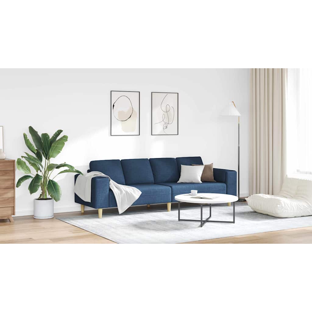 Sofa Set Blue Fabric
