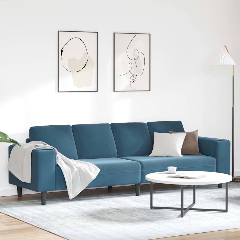 Sofa Set Blue Velvet