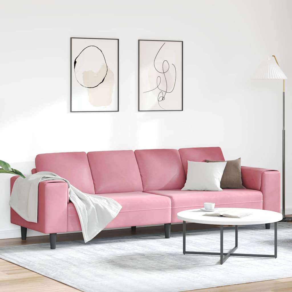 Sofa Set Pink Velvet