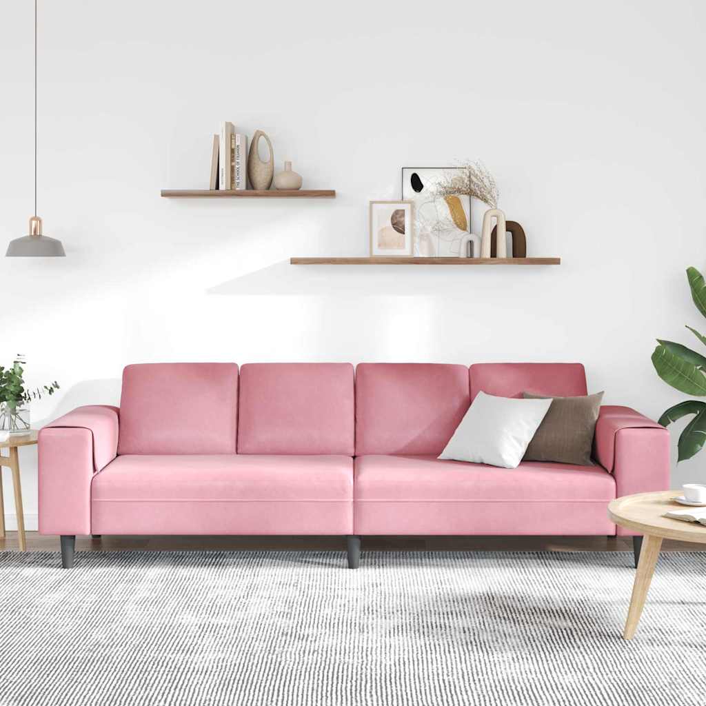 Sofa Set Pink Velvet