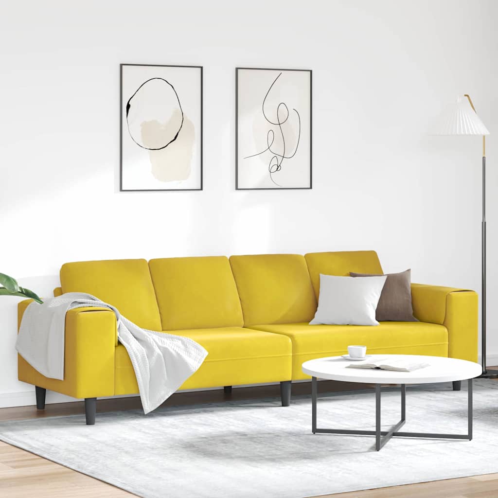 Sofa Set Yellow Velvet