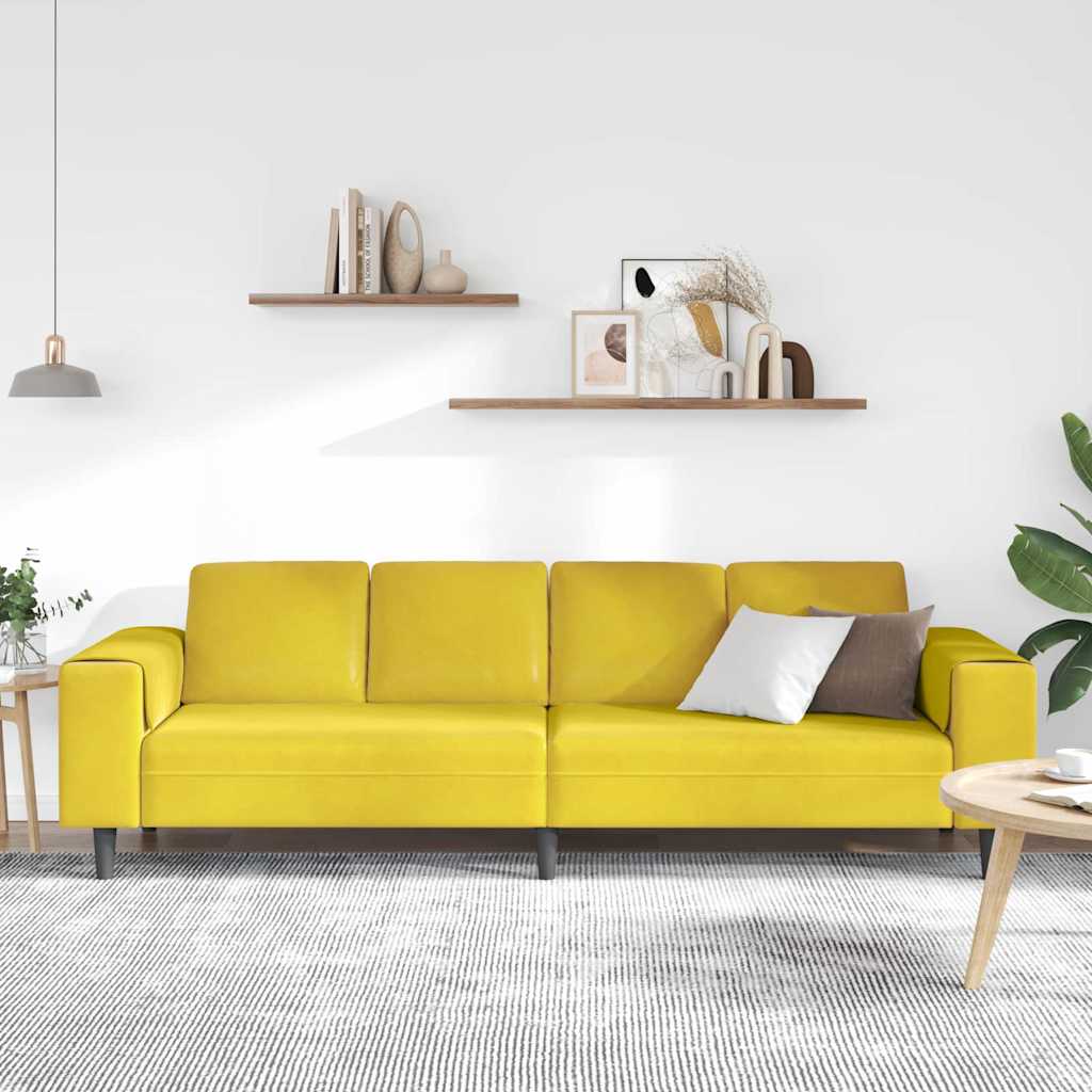 Sofa Set Yellow Velvet