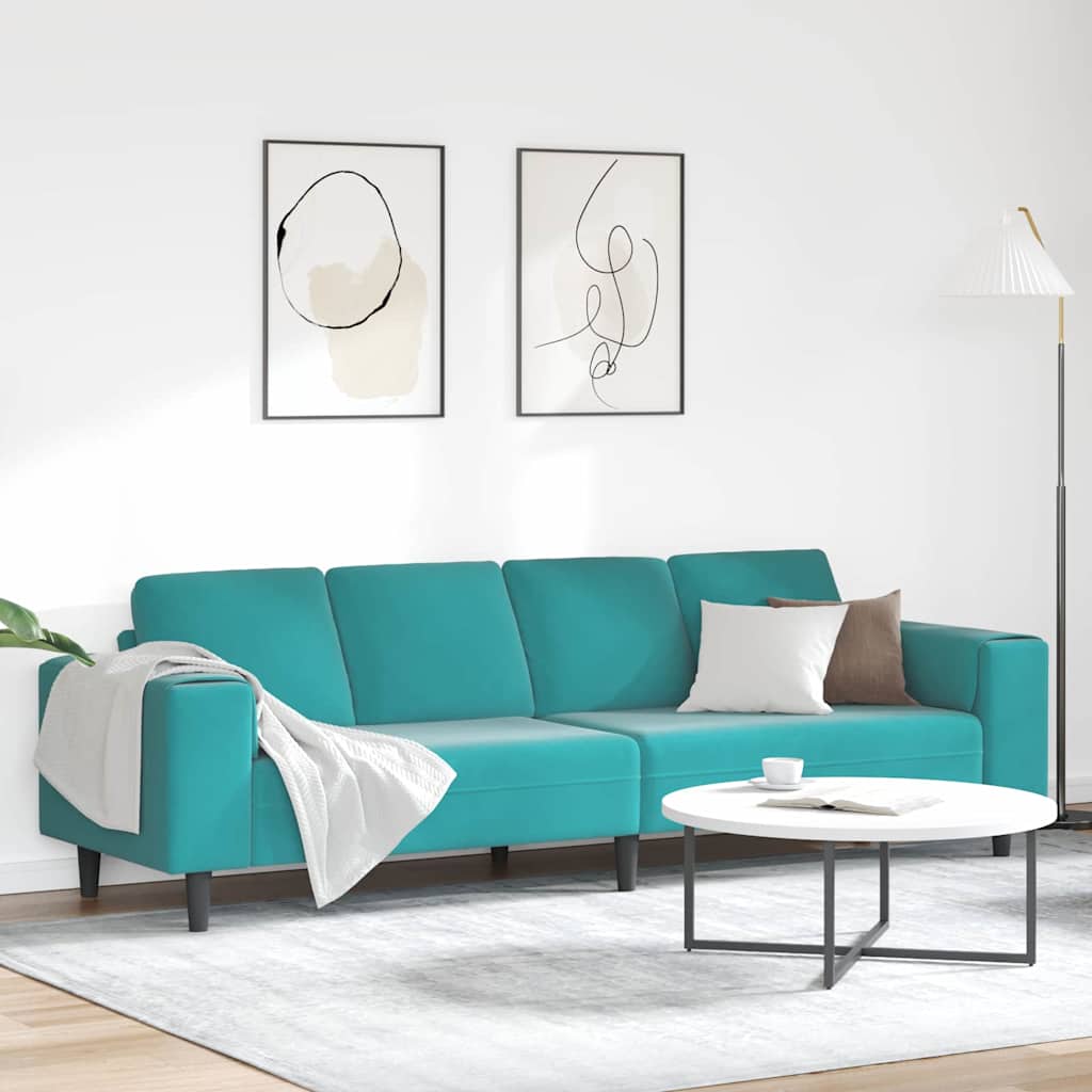 Sofa Set Turquoise Velvet