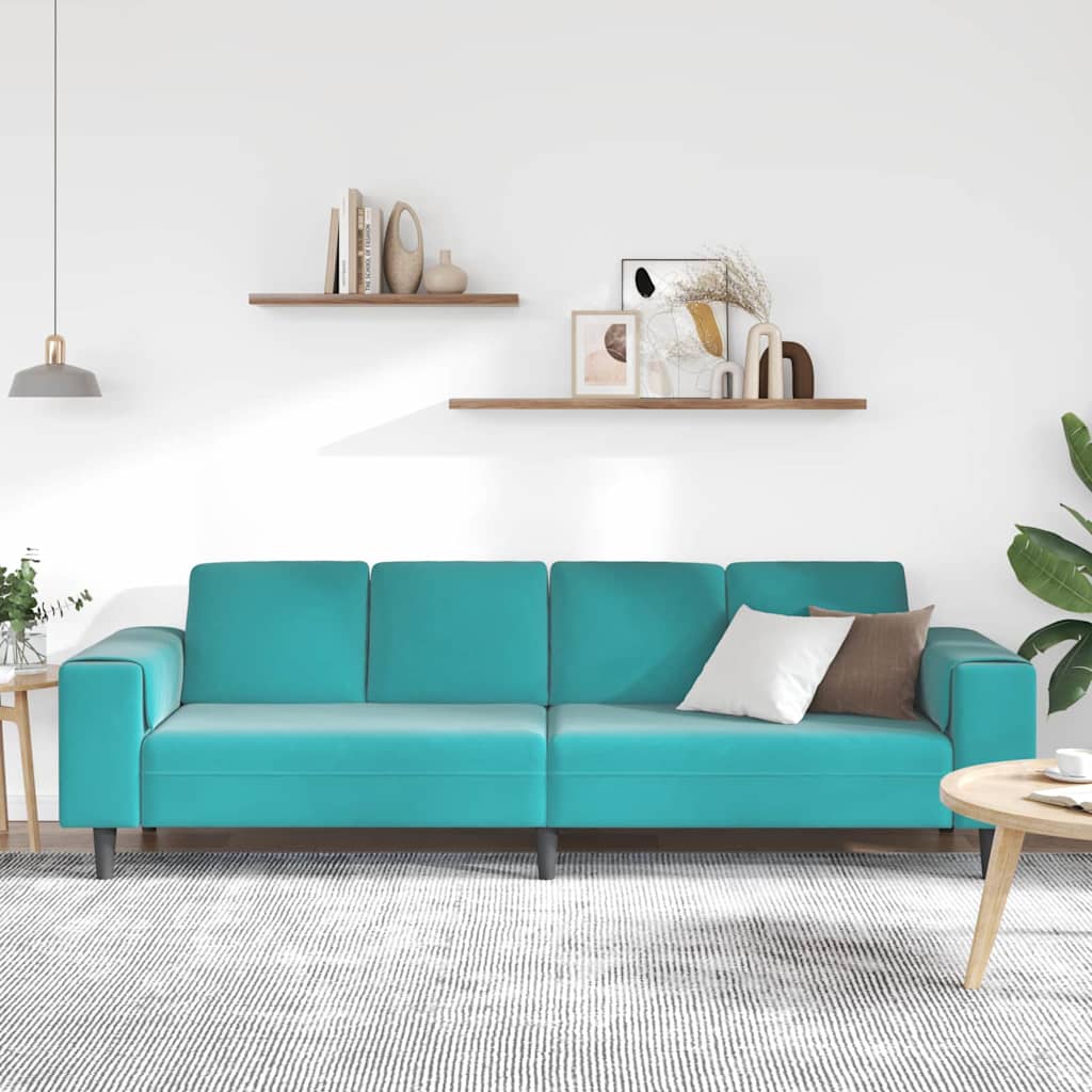 Sofa Set Turquoise Velvet