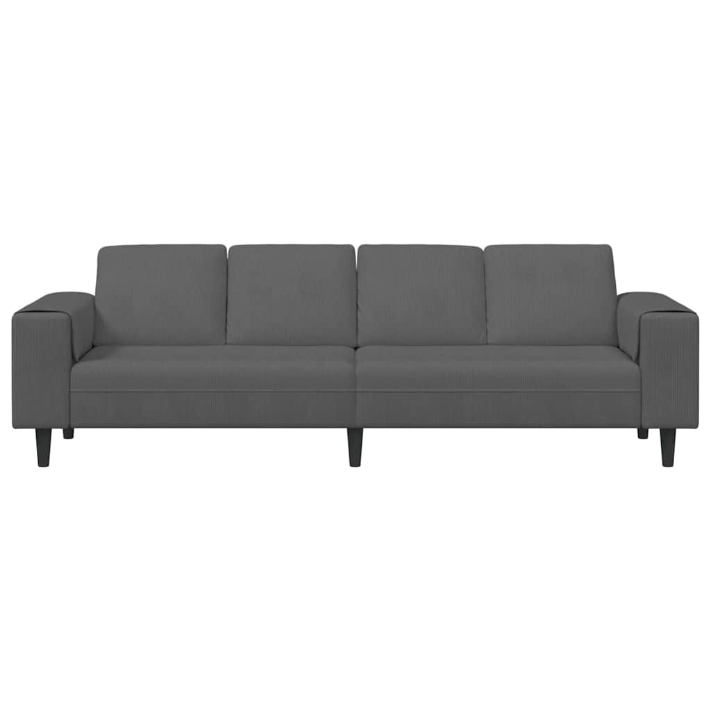 Fabric Sofa with Cushion Dark Grey Corduroy fabric