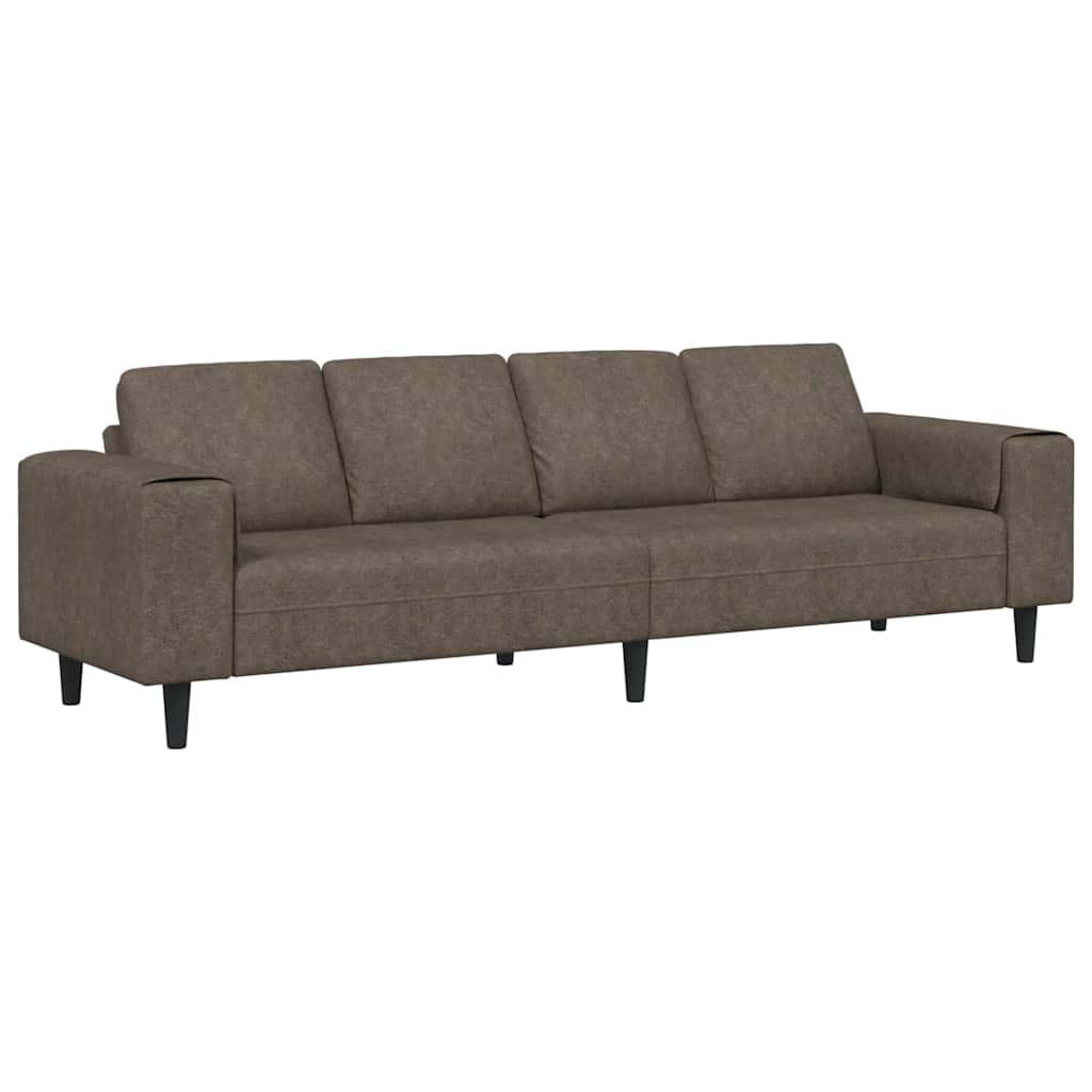 Sofa Set Dark grey Faux suede leather
