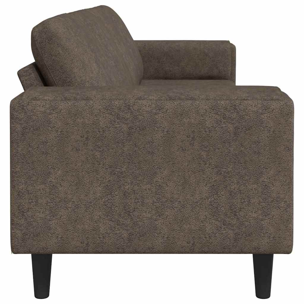 Sofa Set Dark grey Faux suede leather
