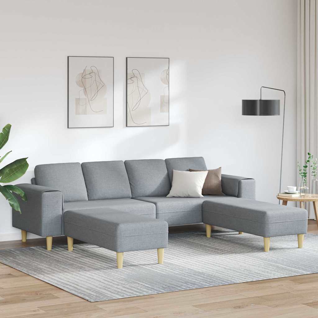 Sofa Set Light grey Fabric