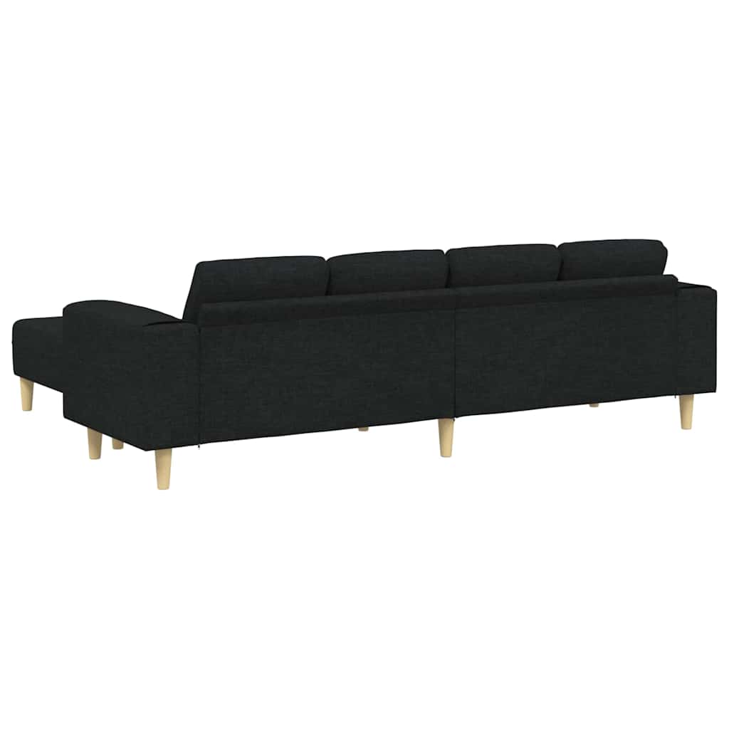 Sofa Set Black Fabric