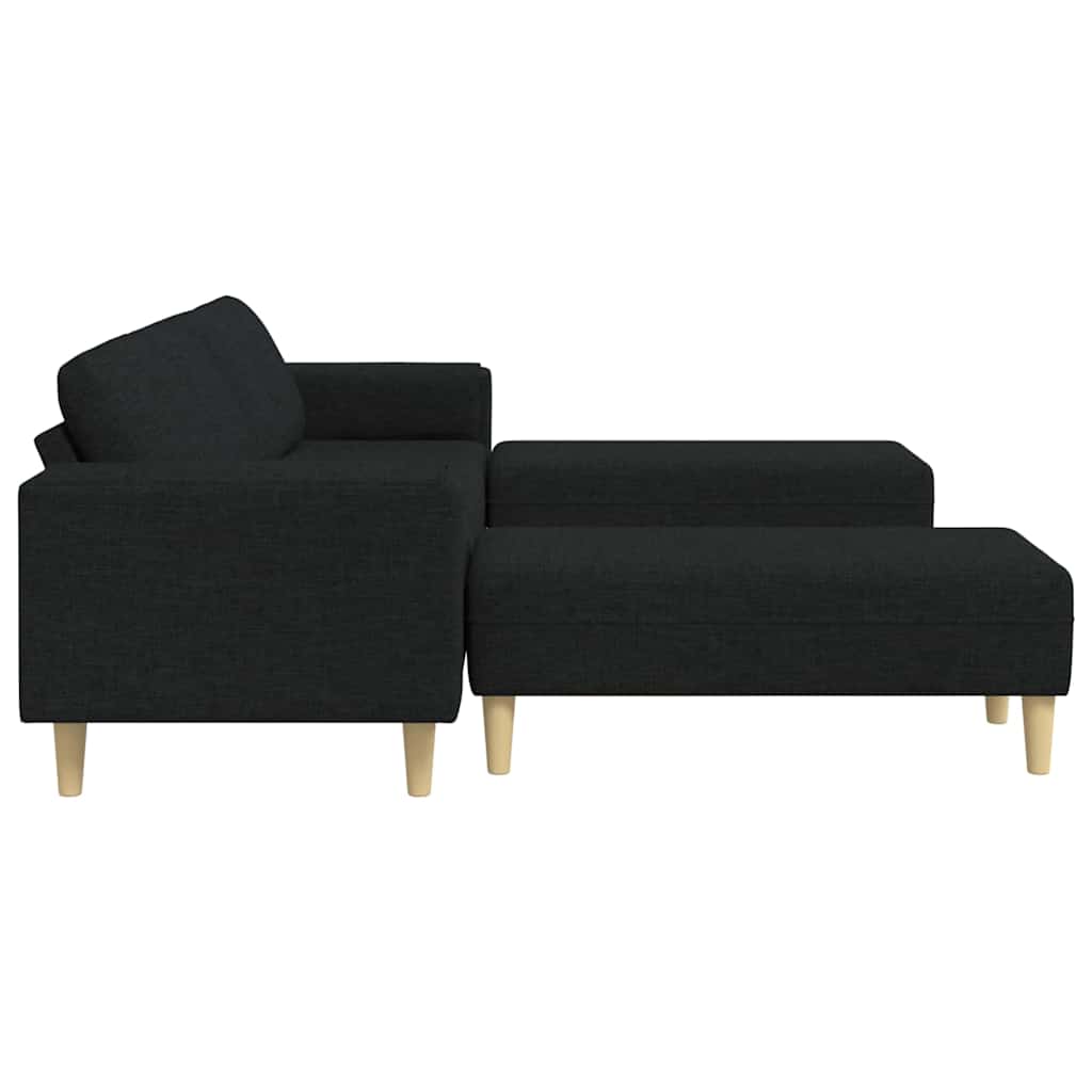 Sofa Set Black Fabric