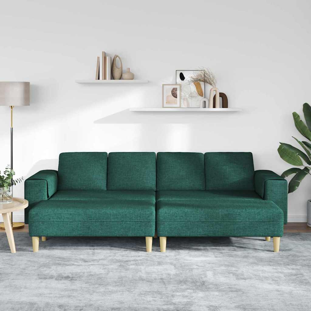 Sofa Set Dark green Fabric