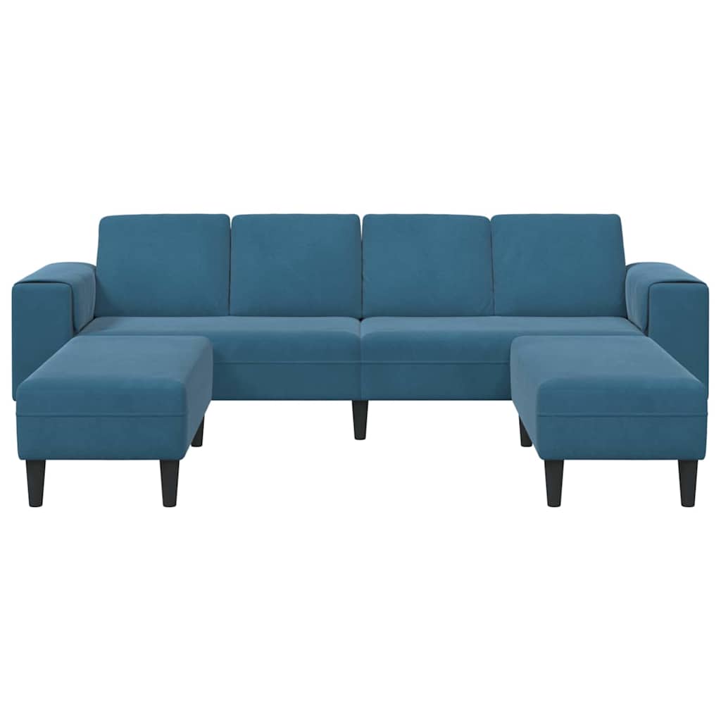 Sofa Set Blue Velvet