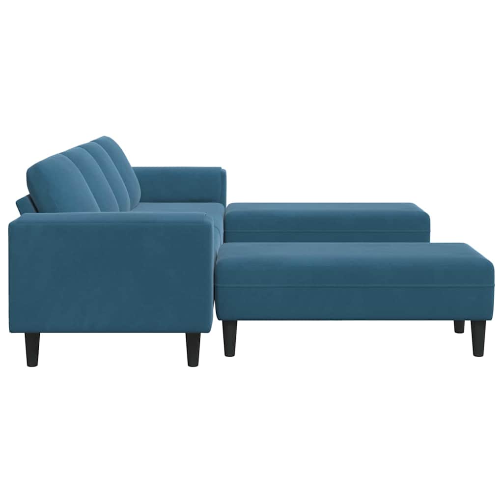 Sofa Set Blue Velvet