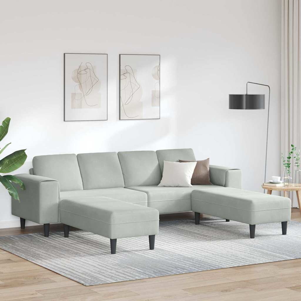 Sofa Set Light grey Velvet