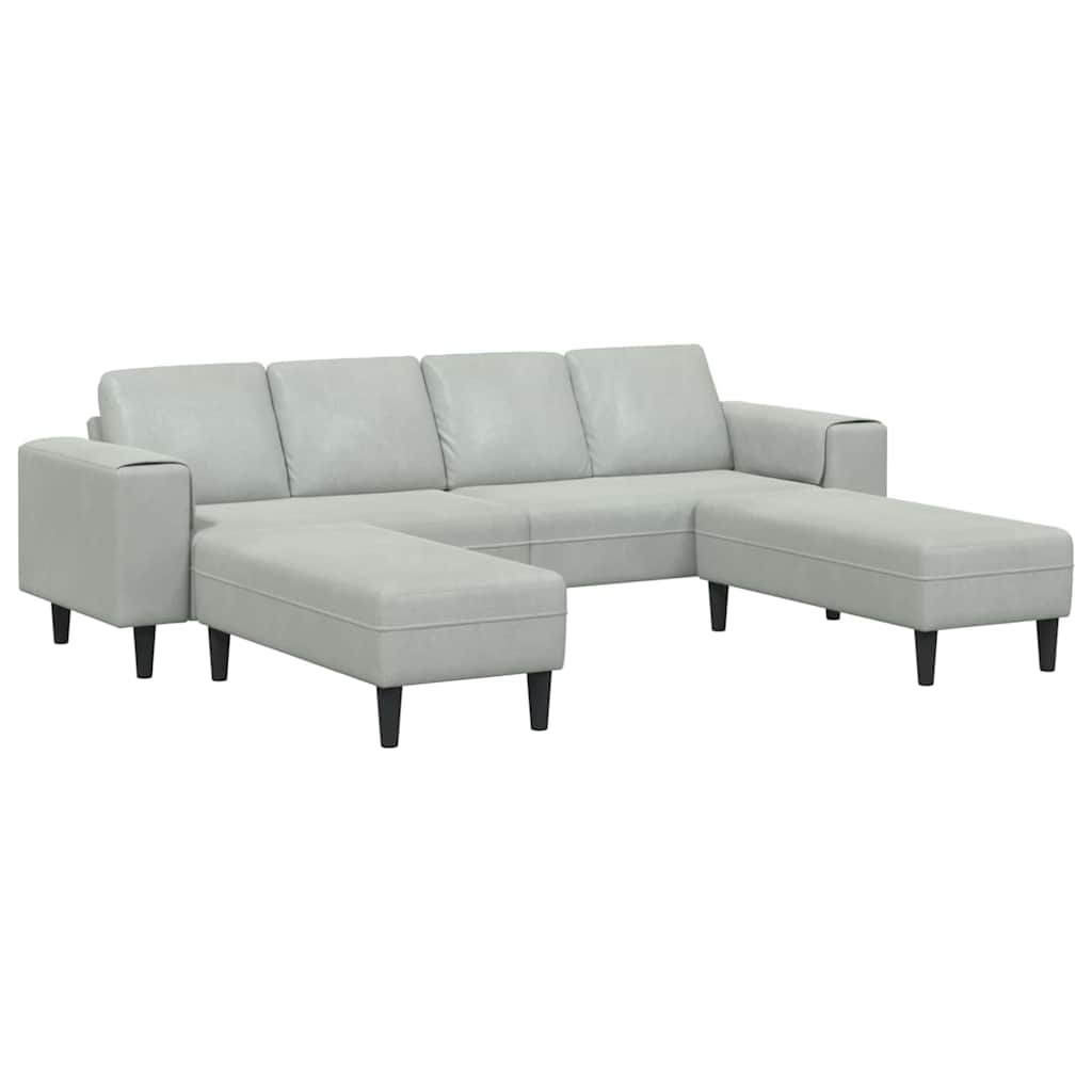 Sofa Set Light grey Velvet
