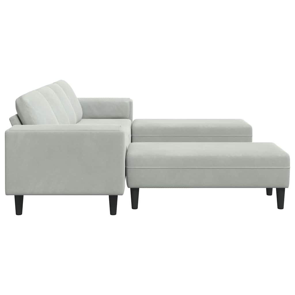 Sofa Set Light grey Velvet