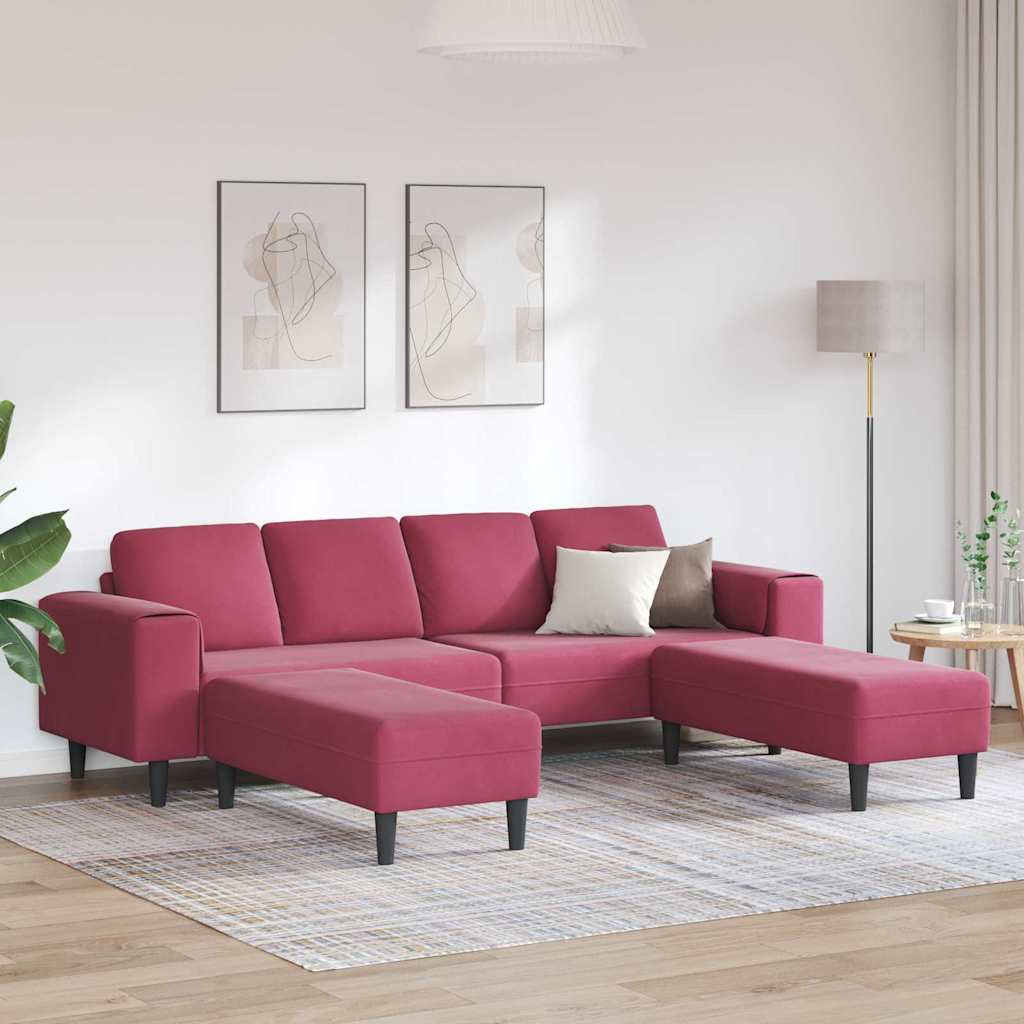 Sofa Set Wine red Velvet