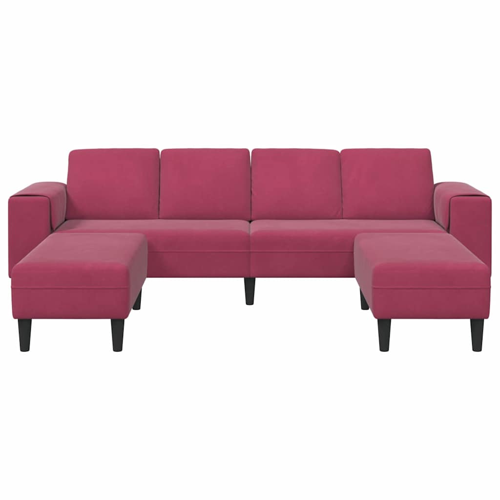 Sofa Set Wine red Velvet