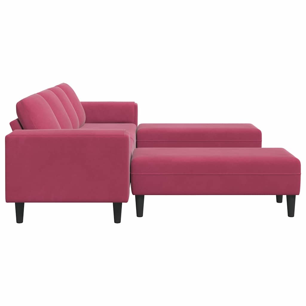 Sofa Set Wine red Velvet