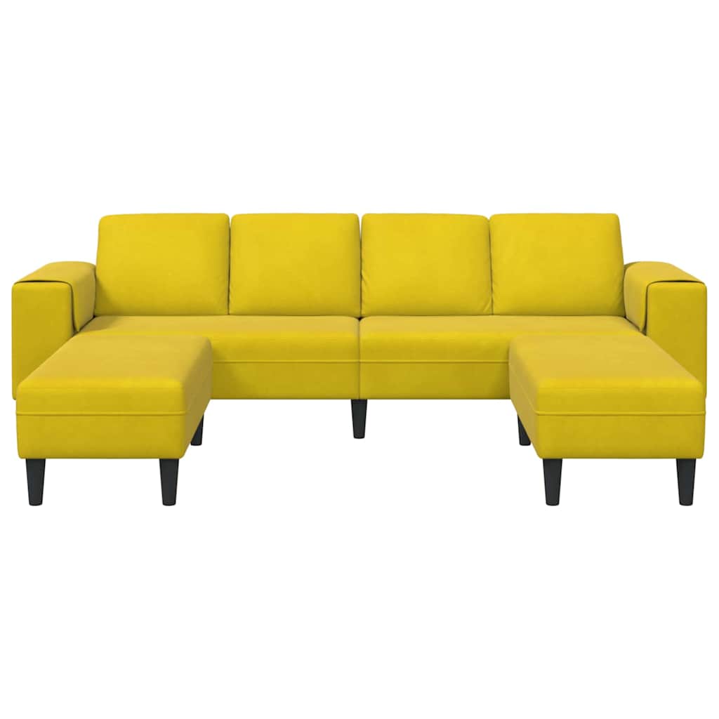 Sofa Set Yellow Velvet