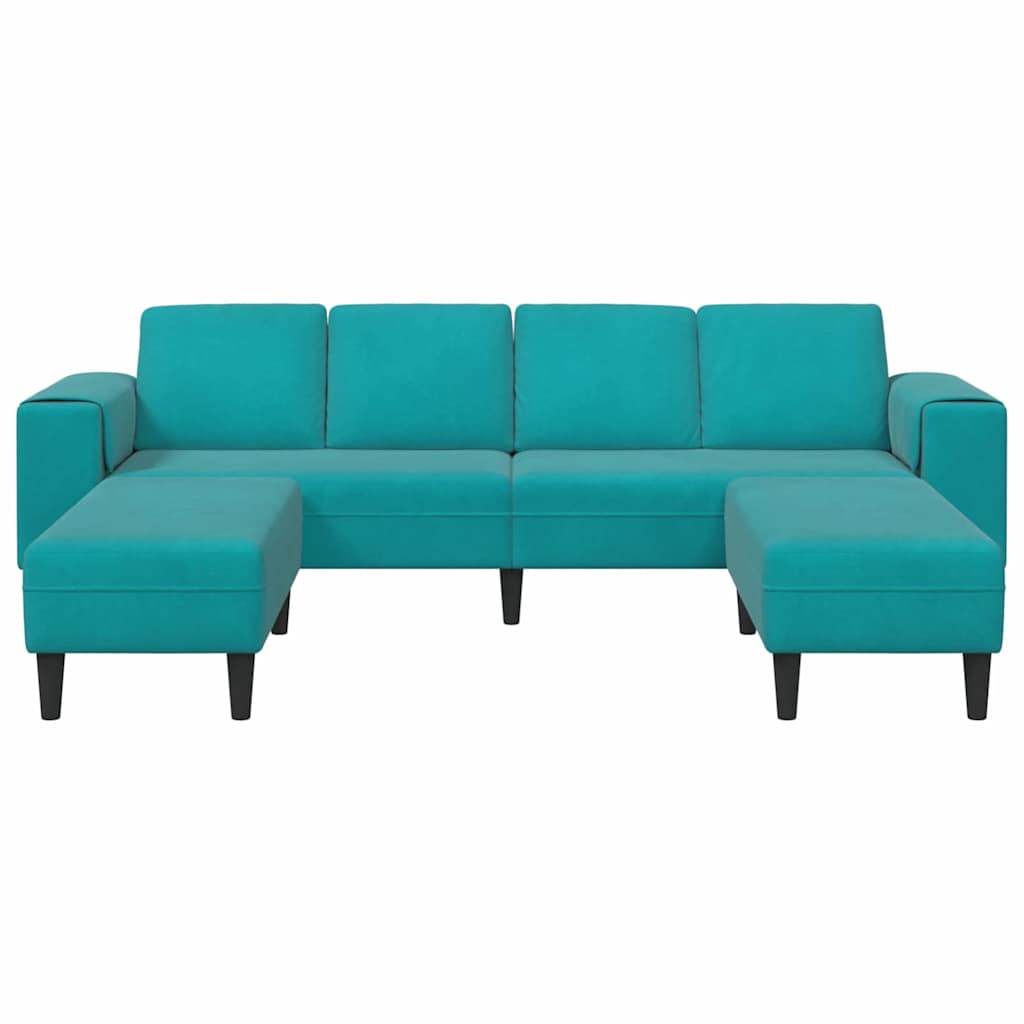 Sofa Set Turquoise Velvet