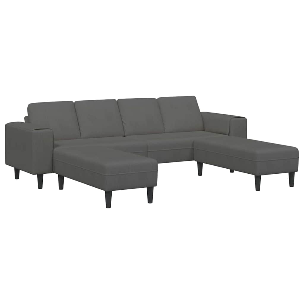 Fabric Sofa with Cushion Dark Grey Corduroy fabric