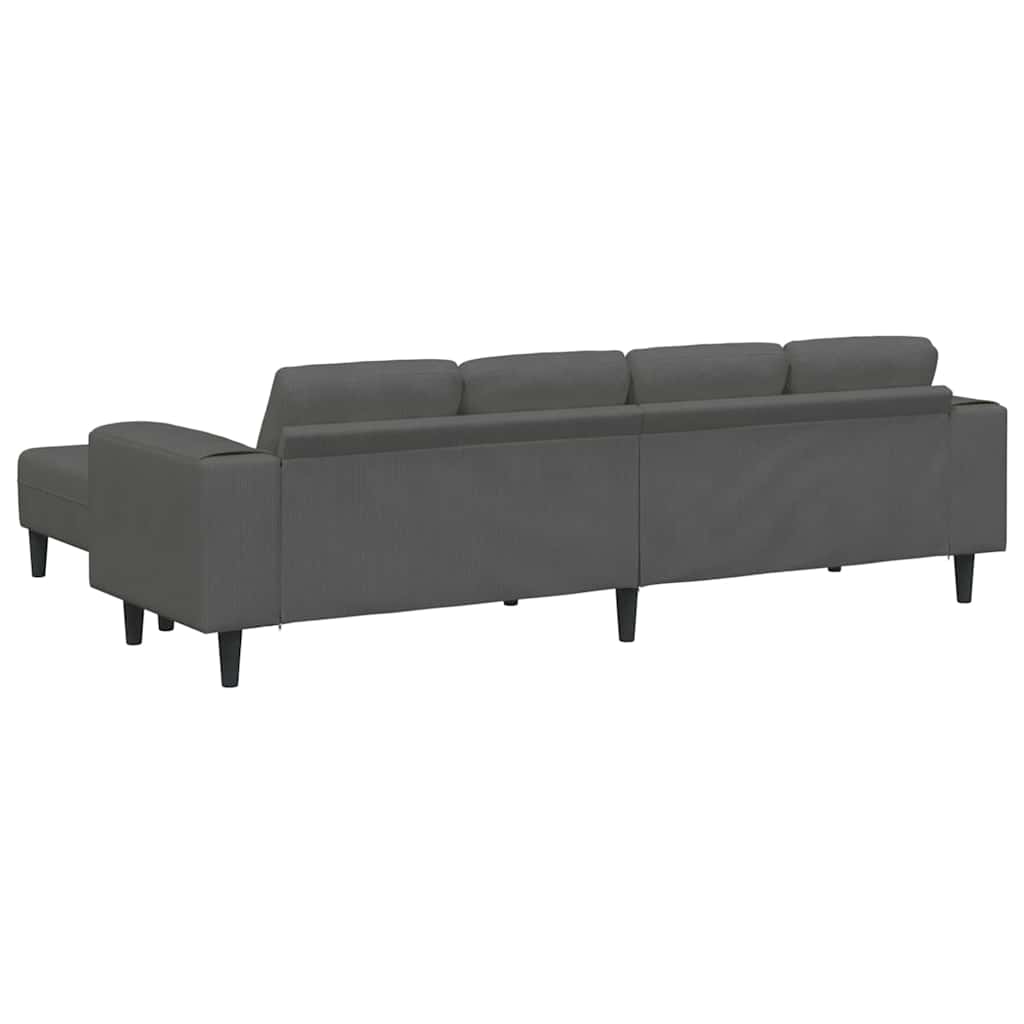 Fabric Sofa with Cushion Dark Grey Corduroy fabric