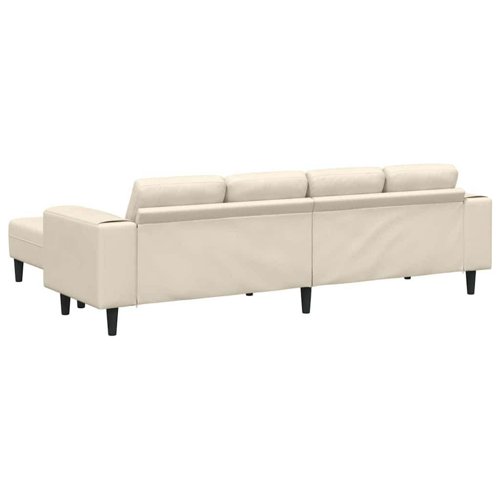Fabric Sofa with Cushion Cream 208 cm Corduroy fabric