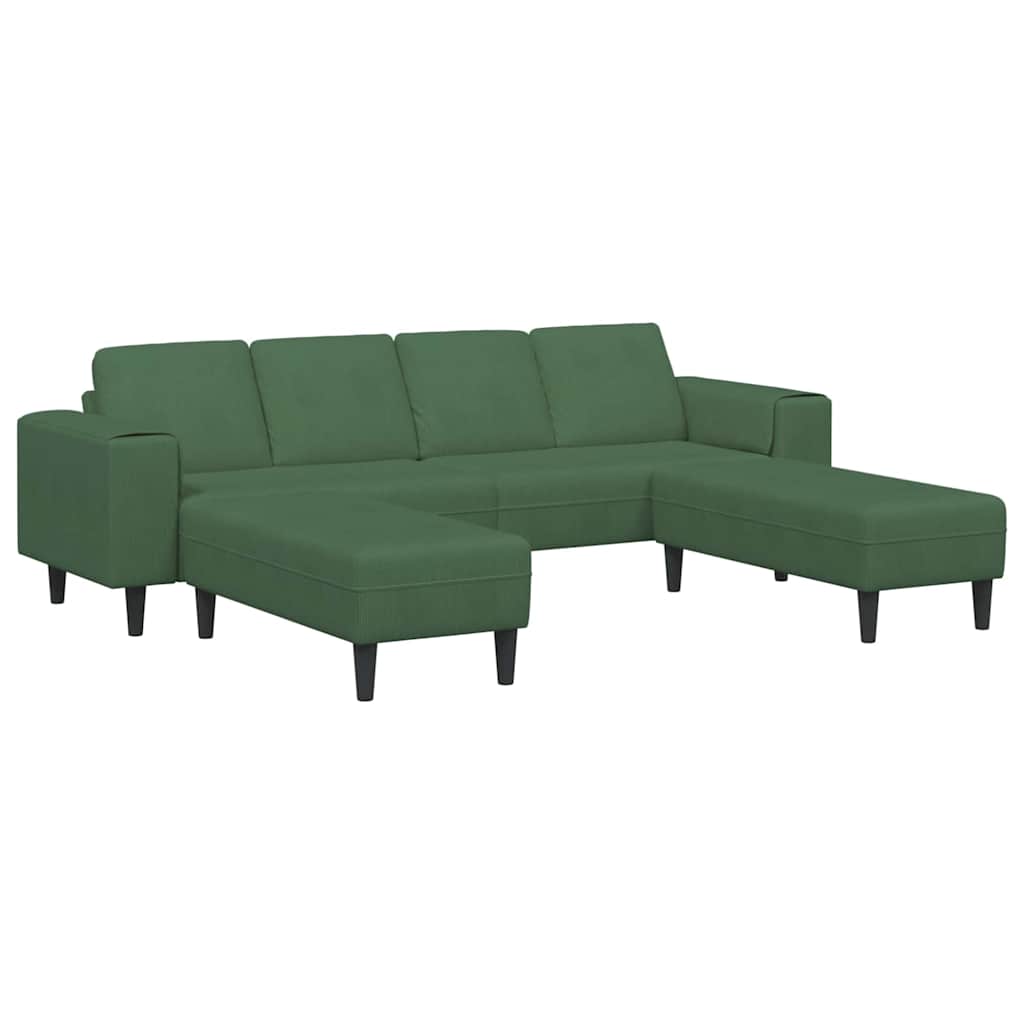 Fabric Sofa with Cushion Dark Green Corduroy fabric