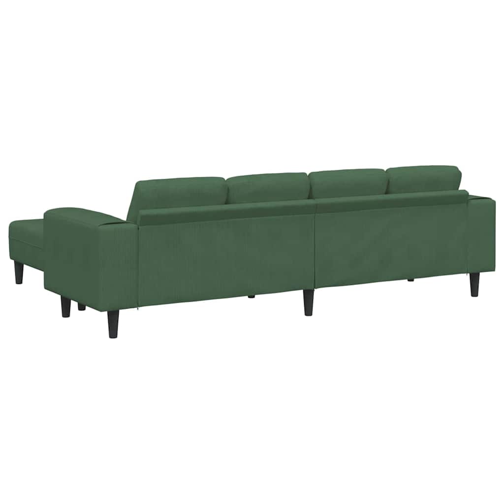 Fabric Sofa with Cushion Dark Green Corduroy fabric