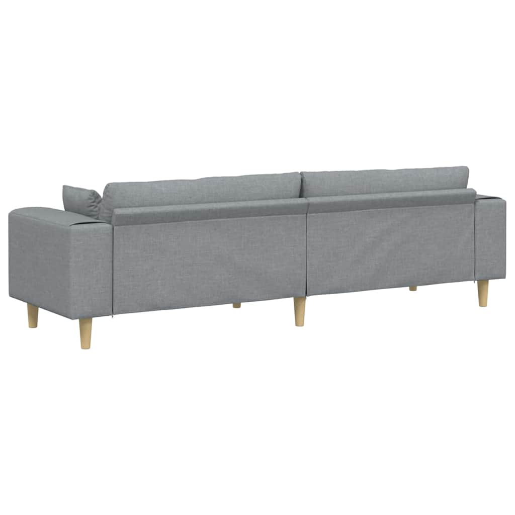 Fabric Sofa with Cushion Light Grey 208 cm Fabric