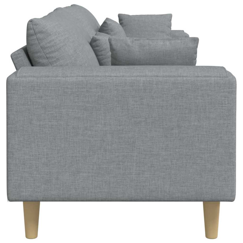 Fabric Sofa with Cushion Light Grey 208 cm Fabric