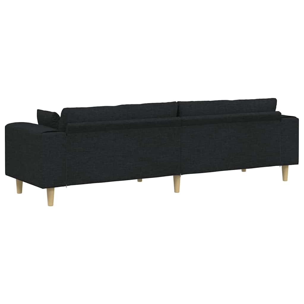 Fabric Sofa with Cushion Black 208 cm Fabric