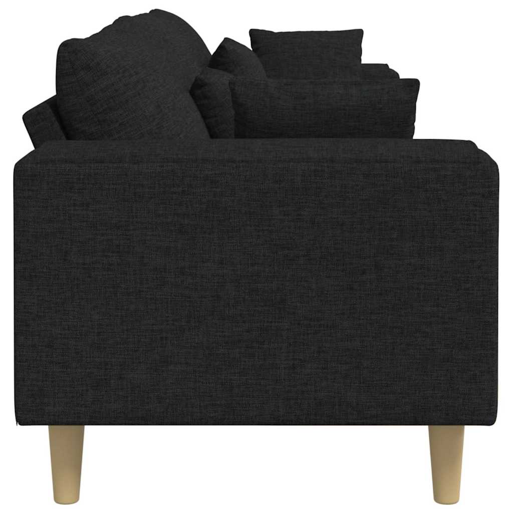Fabric Sofa with Cushion Black 208 cm Fabric