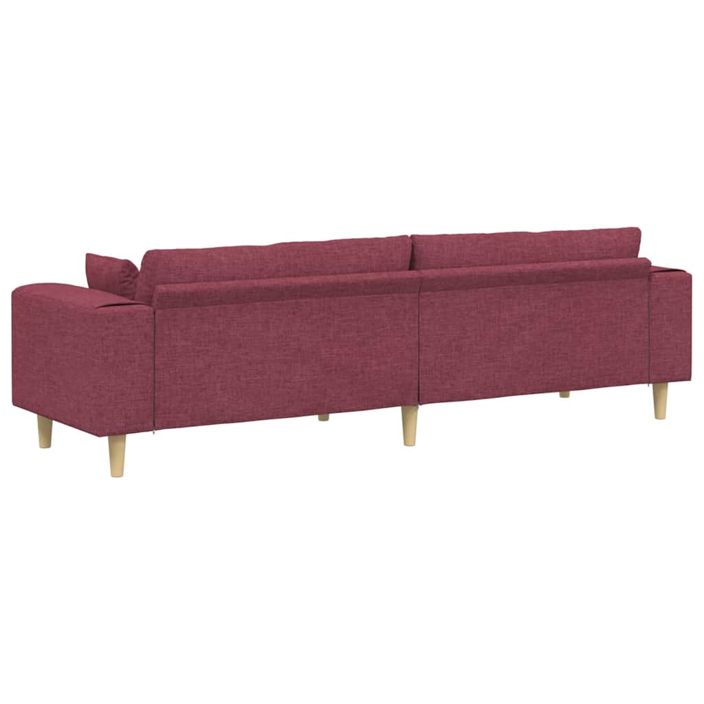 Fabric Sofa with Cushion Wine Red 208 cm Fabric