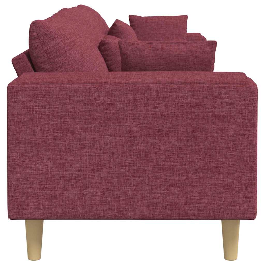 Fabric Sofa with Cushion Wine Red 208 cm Fabric