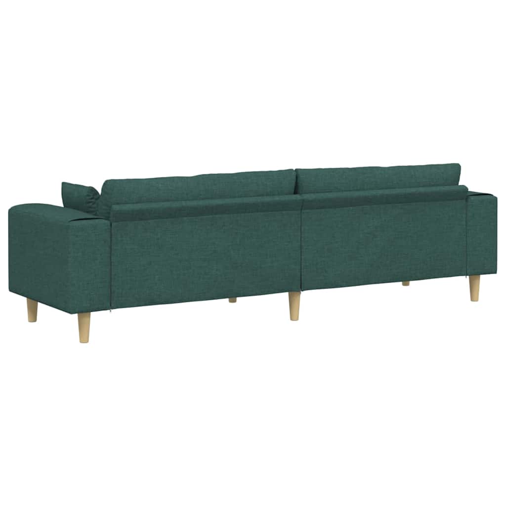 Fabric Sofa with Cushion Dark Green 208 cm Fabric