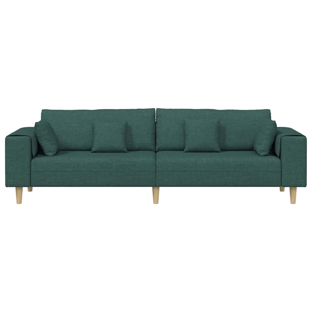Fabric Sofa with Cushion Dark Green 208 cm Fabric