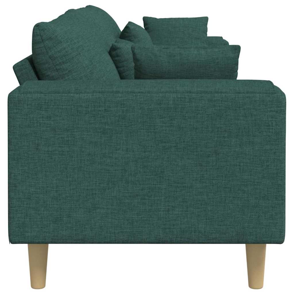 Fabric Sofa with Cushion Dark Green 208 cm Fabric