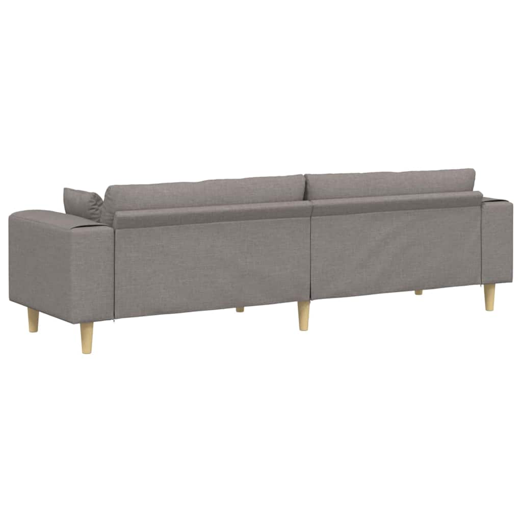 Fabric Sofa with Cushion Taupe 208 cm Fabric