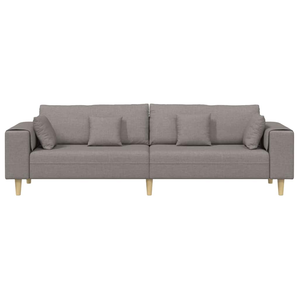 Fabric Sofa with Cushion Taupe 208 cm Fabric