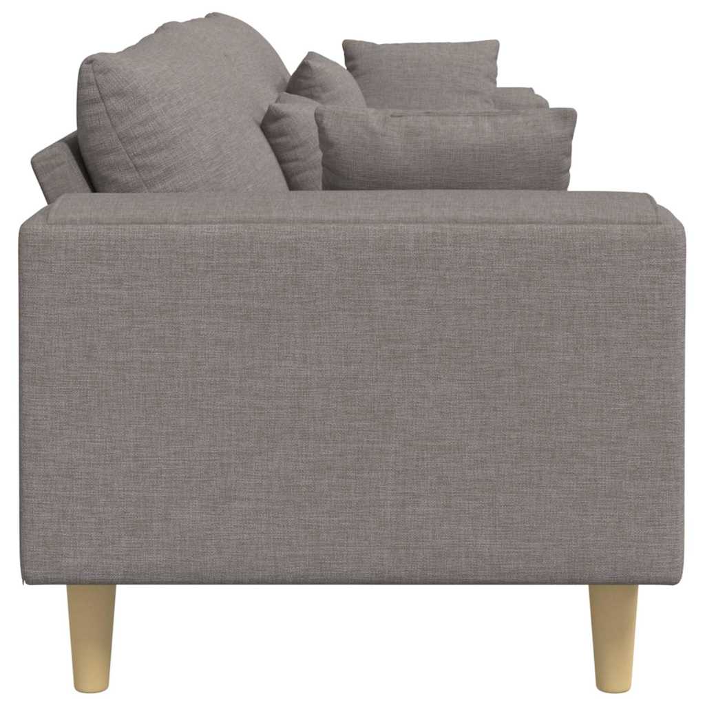 Fabric Sofa with Cushion Taupe 208 cm Fabric