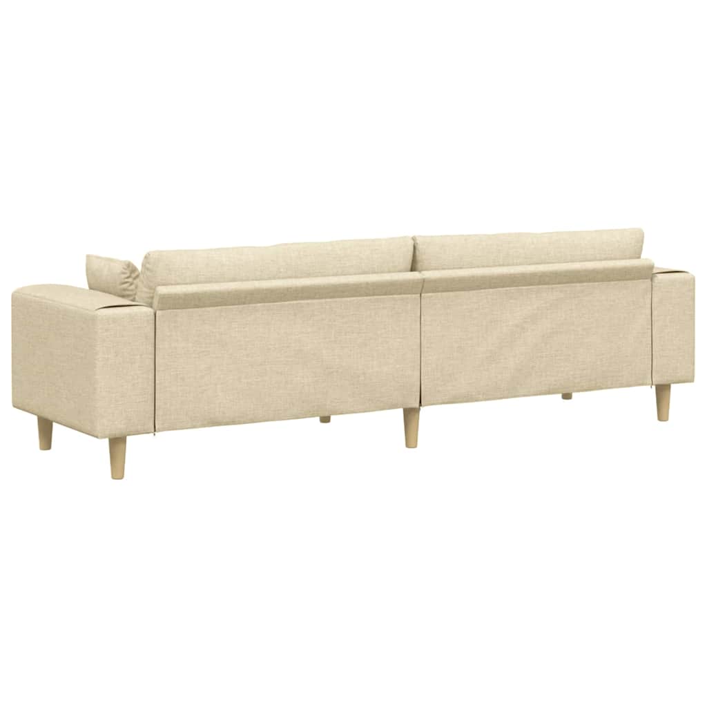 Fabric Sofa with Cushion Cream 208 cm Fabric