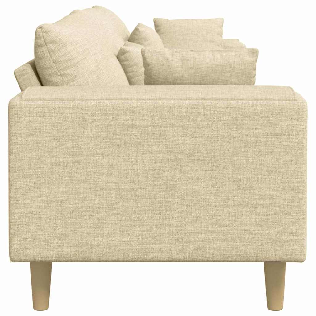 Fabric Sofa with Cushion Cream 208 cm Fabric