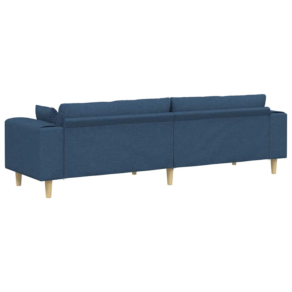 Fabric Sofa with Cushion Blue 208 cm Fabric