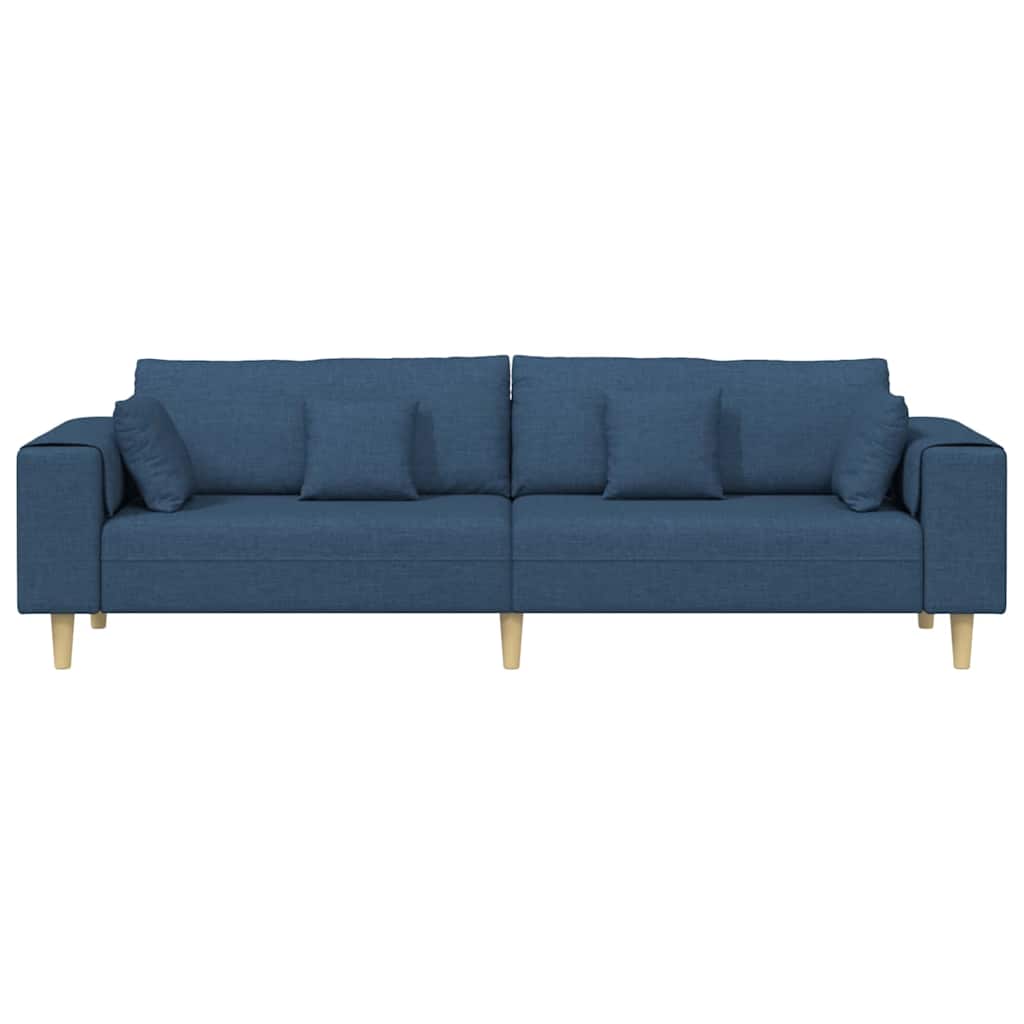 Fabric Sofa with Cushion Blue 208 cm Fabric